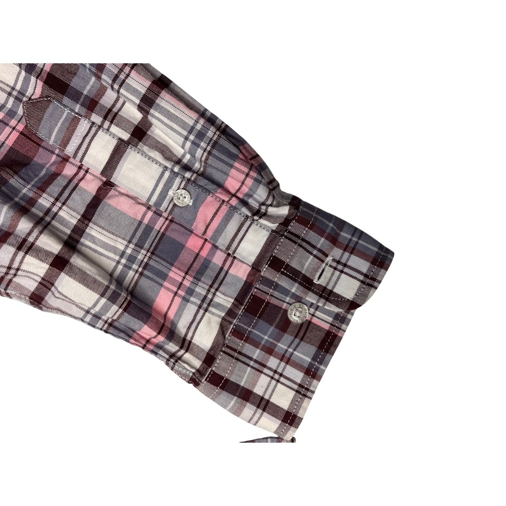 Cinch Long Sleeve Plaid Button Down Shirt Men's XL White Pink Gray Burgundy - Picture 6 of 6